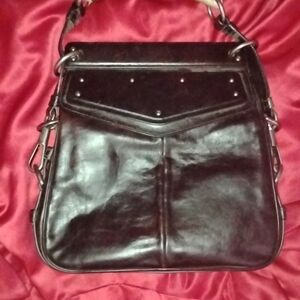 Designer Black Leather Bag